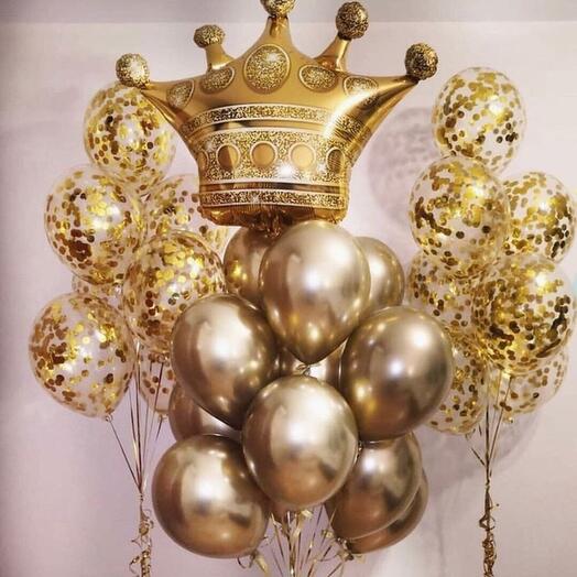 Crown Foil Balloon With Latex Balloons Bouquet