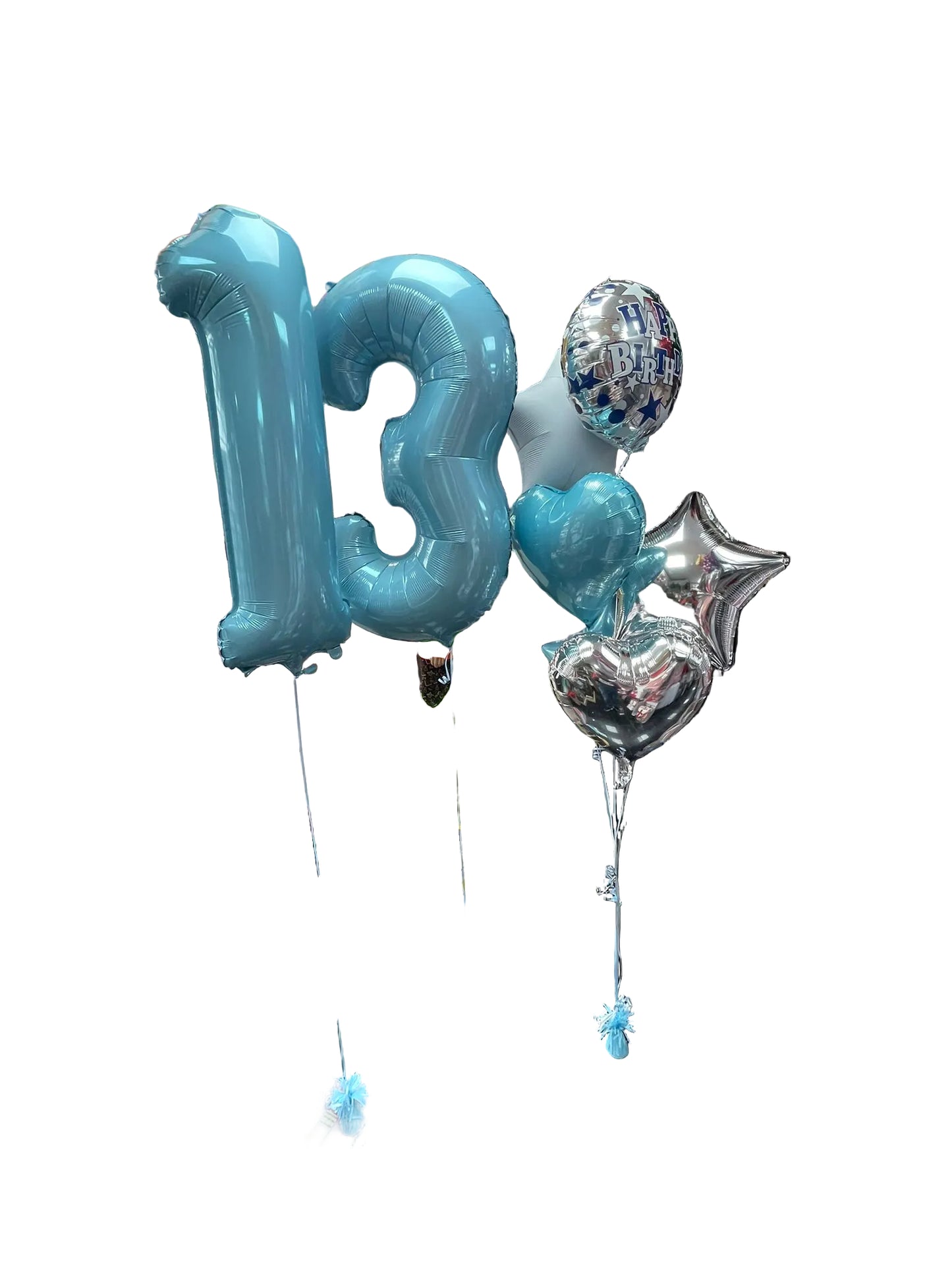 Number 1 and 3 Foil with Latex Balloons Bouquet
