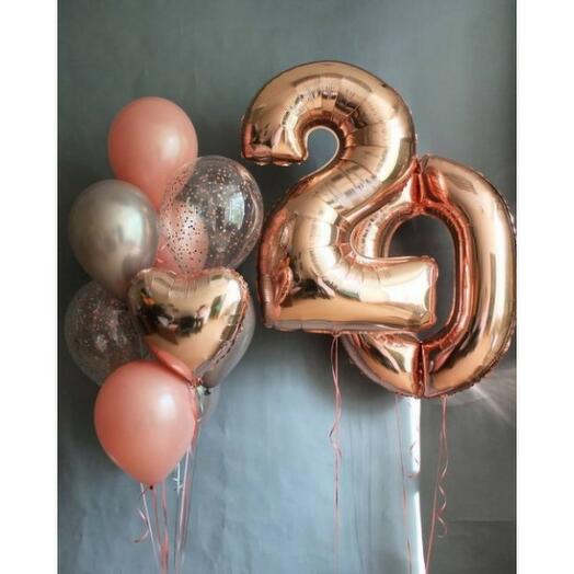 20 Number Foil with Latex Balloons Bouquet