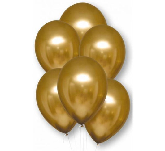 Chrome Gold Latex Balloons Pack without Helium (6PCS)