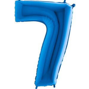 34″ Blue Foil Number 7 Helium Balloon