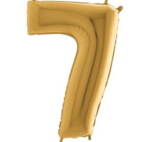 34″ Gold Foil Number 7 Helium Balloon