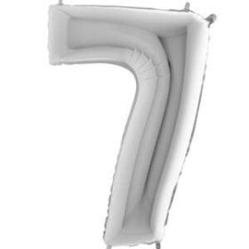 34″ Silver Foil Number 7 Helium Balloon