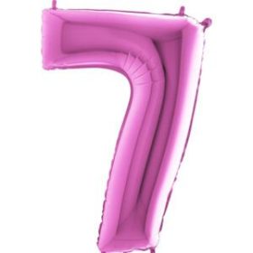 34″ Pink Foil Number 7 Helium Balloon
