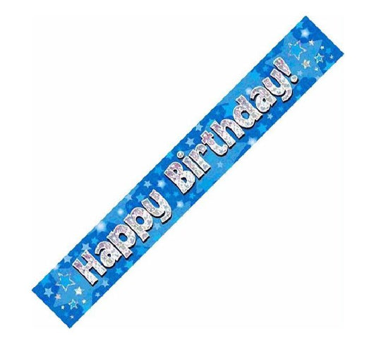 9FT HAPPY BIRTHDAY BLUE BANNER