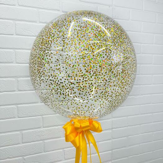 BIG CLEAR BALLOON WITH CONFETTI