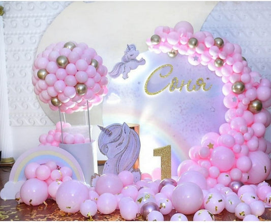 Pink Unicorn Themed Balloons Garland