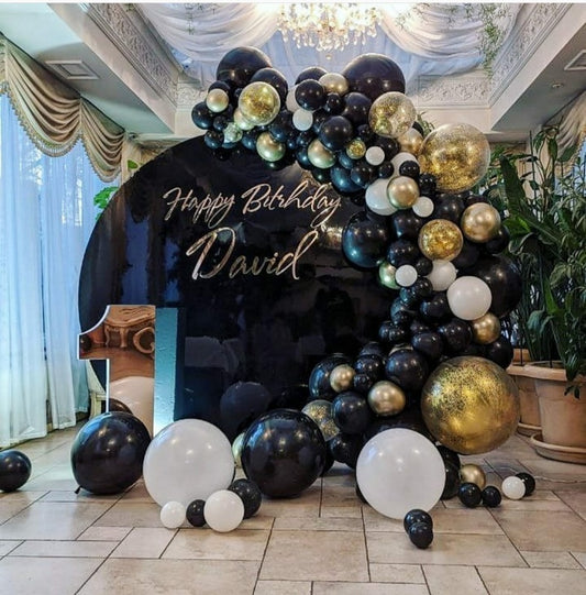 Birthday Black and Gold Garland