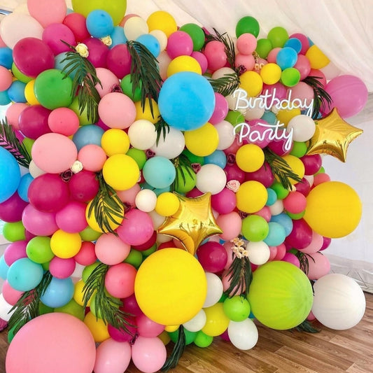 Colourful Bright Balloons Wall for Photo Zone