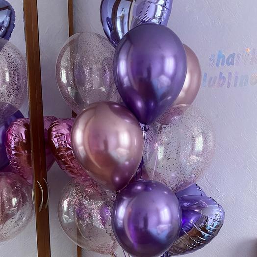 Latex balloons with foil heart shaped balloons