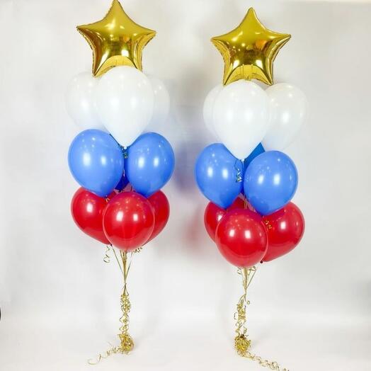 2 * Latex balloons with Gold Star Foil Balloons