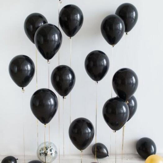 CHROME BLACK LATEX BALLOONS