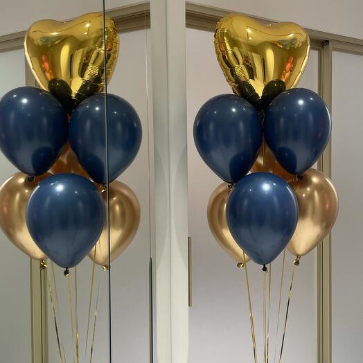 2 * Latex  and Heart Foil Shape balloons bouquet.