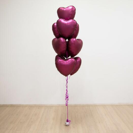 Purple Heart Foil Balloons Bouquet