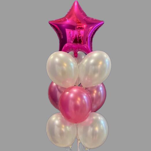 Star Foil balloon with latex balloons bouquet