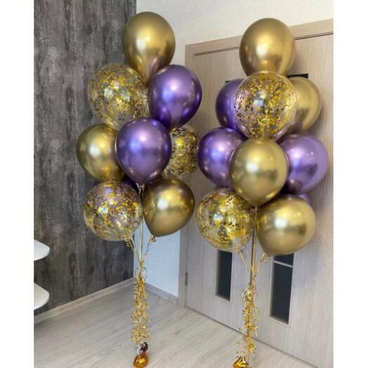 2 * Chrome Latex Balloons Luxury Bouquet