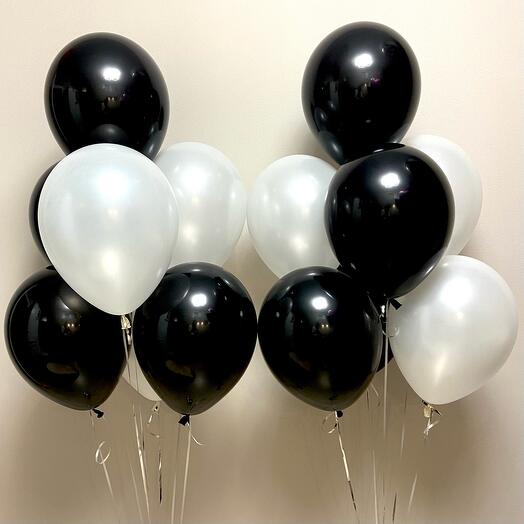 2 * Latex Black & White Balloons Bouquet