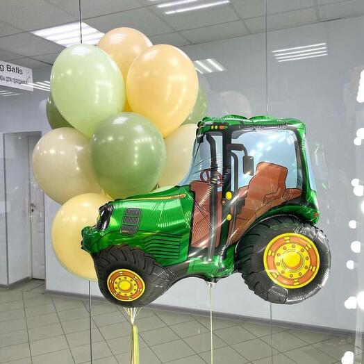 Truck Foil Balloon with Latex Balloons Bouquet