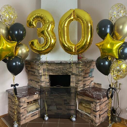 2 Number Foil Balloon & Two Latex Balloon Bouquets.