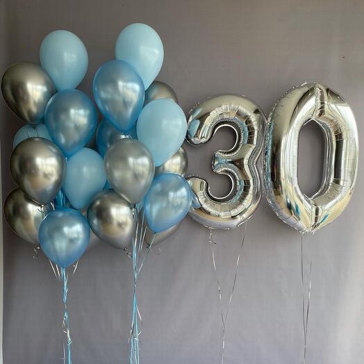 2 Foil Numbers &2* latex balloons bouquet
