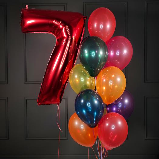 Multi colour latex balloons with foil number