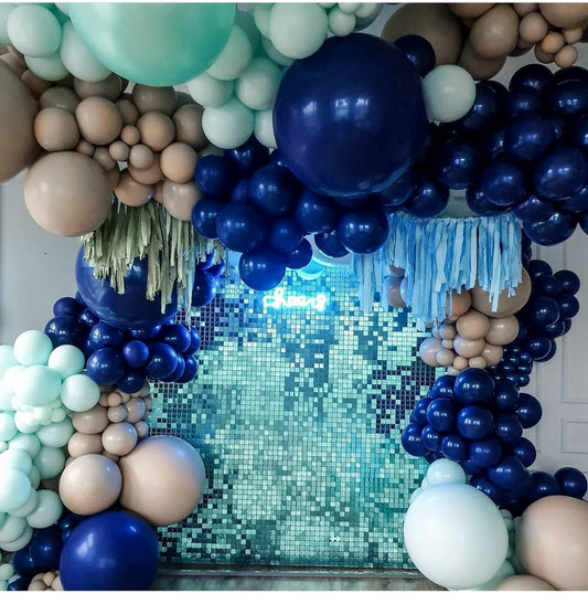 Photo Zone of Blue and Green Balloons