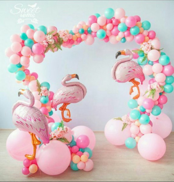Garland Pink with Flamingos Balloons