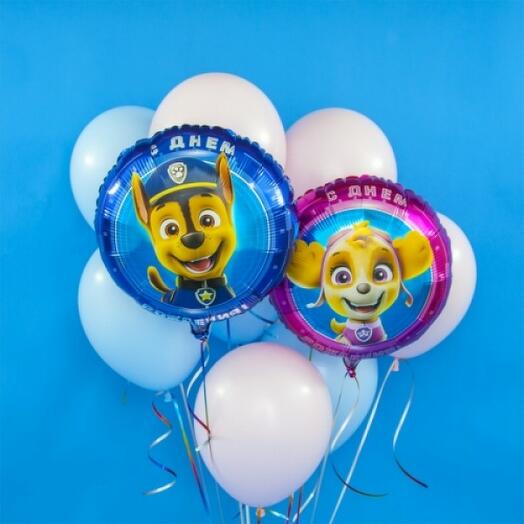 2*18'' foil balloons & latex balloons bouqet