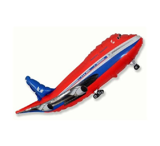 Red Aeroplane Foil Balloon 39'' with Helium