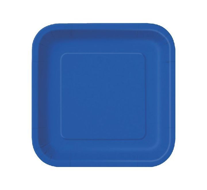 14 Blue Square Plates Disposable (9 inch)