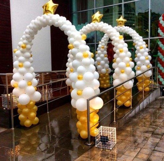 White and Gold Balloons Arch