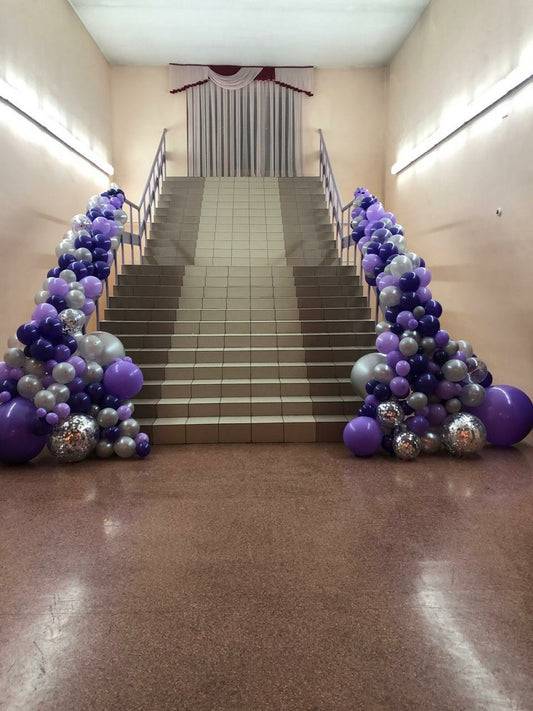 Staircase Decoration with Balloons Garland