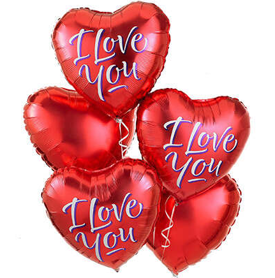I Love you bunch of Helium Balloons