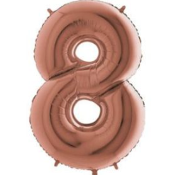 34″ Rose Gold Foil Number 8 Helium Balloon