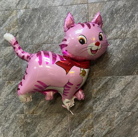Pink Cat Foil Balloon 18″ with Helium