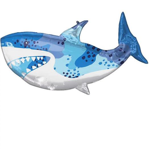 Shark Shaped Foil Balloon with Helium