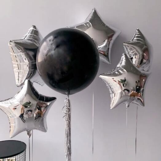 Star Foil Balloons with 24'' Round Ballon.