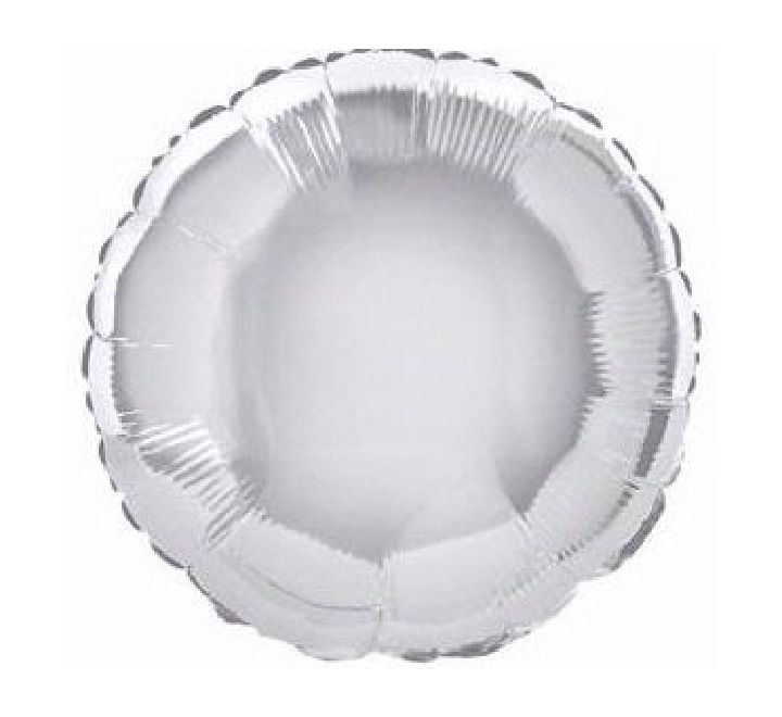 Silver Round Foil Balloon 18'' with Helium