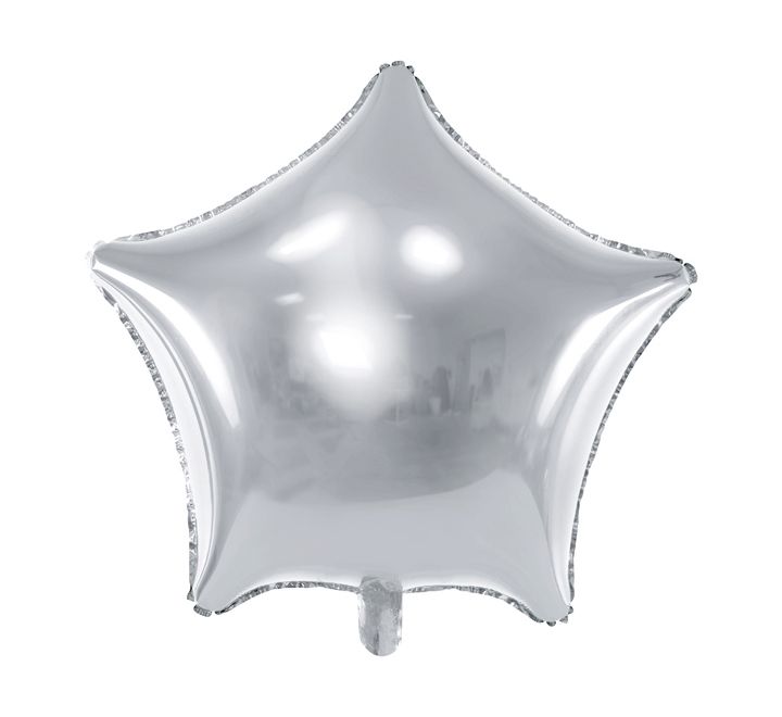 Silver Star Foil Balloon 18'' with Helium
