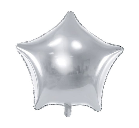 Silver Star Foil Balloon 18'' with Helium