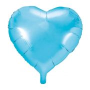 Sky Blue Heart Foil Balloon 18'' with Helium