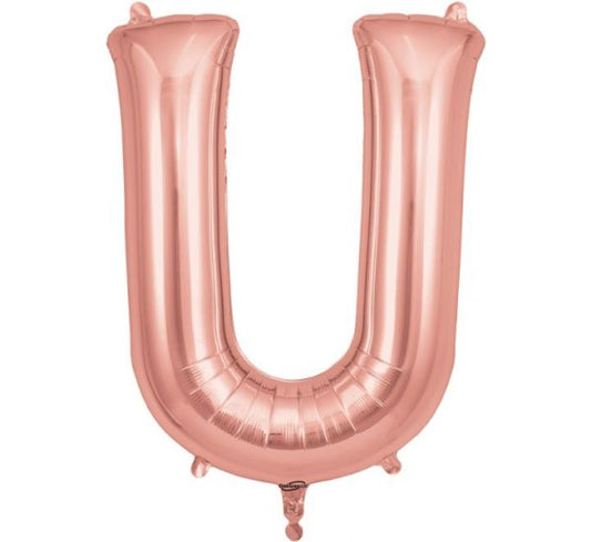Rose Gold Letter U