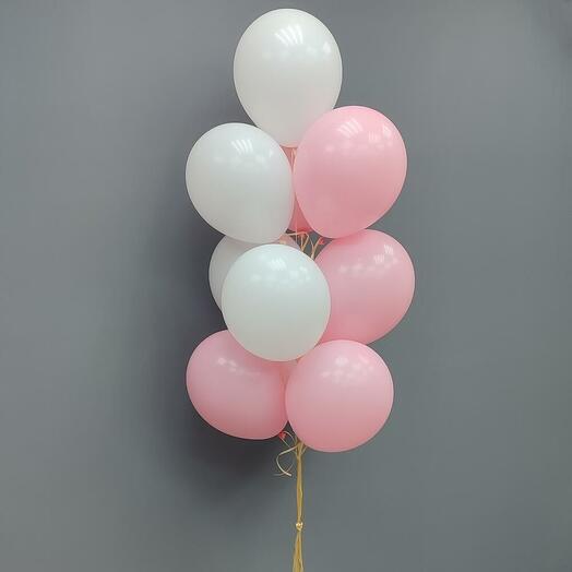 WHITE AND PINK LATEX BALLOONS BOUQUET