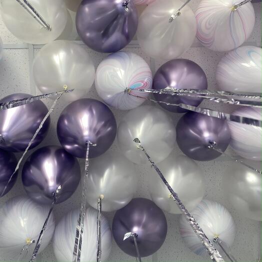 White & Silver Ceiling Balloons