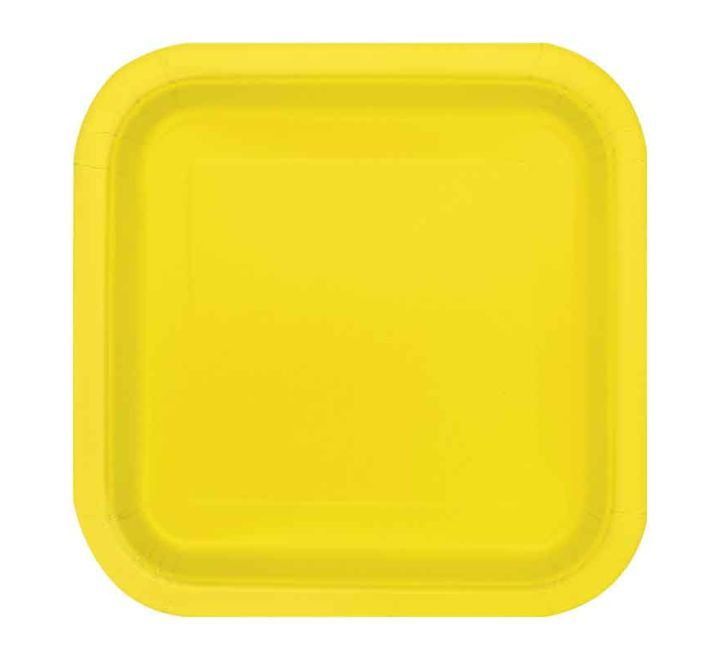 Yellow Square Plates Disposable (9 inch)