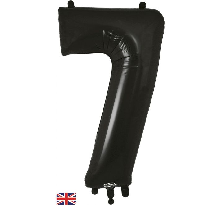 34″ Black Foil Number 7 Helium Balloon