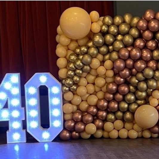 Led Number with Chocolate and Brown Balloons Wall