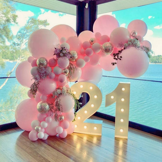 Pink Garland with LED Number