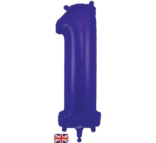 34″ Purple Foil Number 1 Helium Balloon