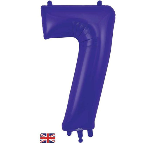 34″ Purple Foil Number 7 Helium Balloon